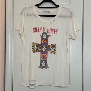 DAYDREAMER, Guns N' Roses Tee, White with Red & Yellow Print, Size Medium